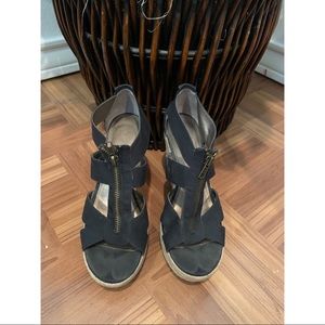 Black Wedge Heels w/ Zipper